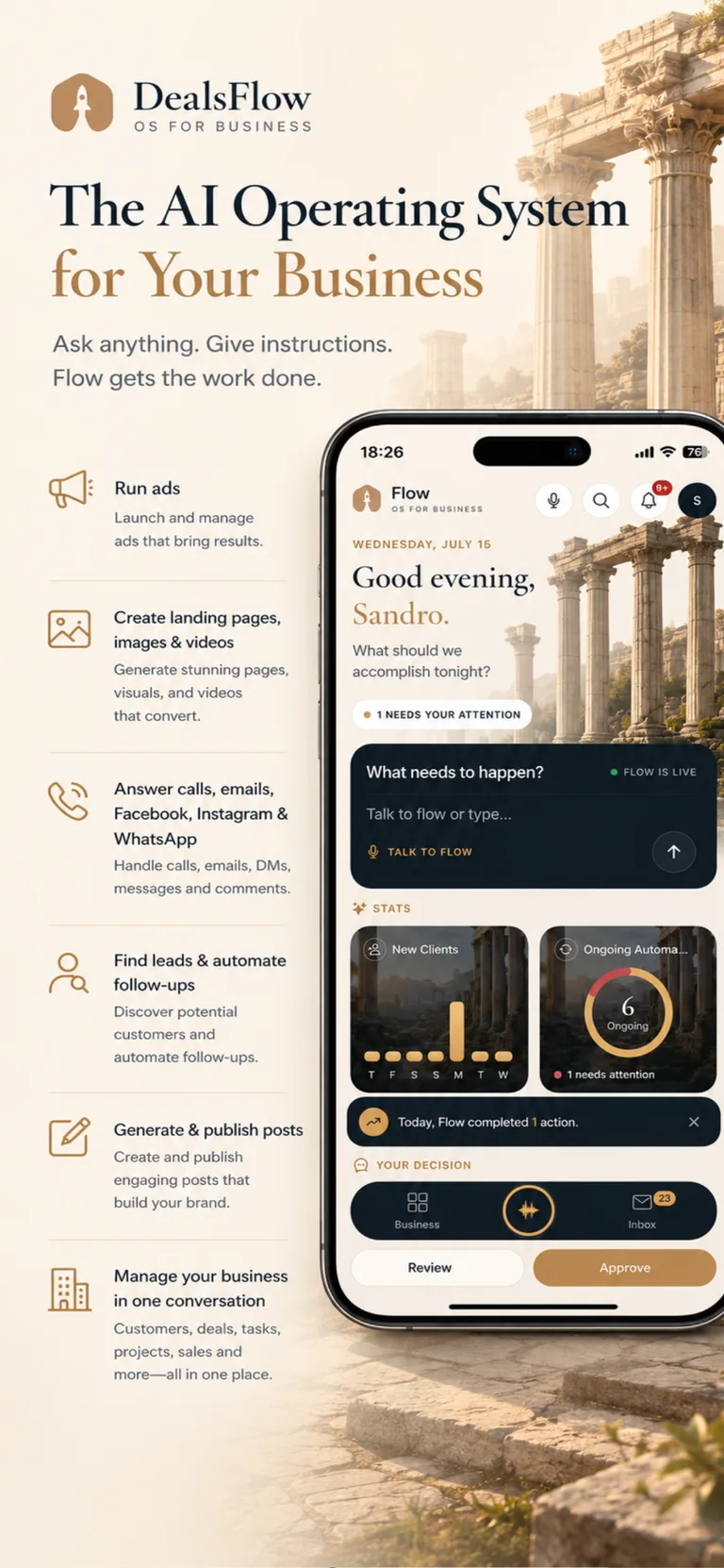 Dealsflow mobile app shown in its original app-store artwork